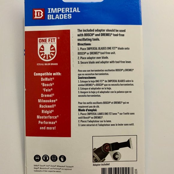 Bi-Metal Blade 1-1/4 Inch Oscillating Wood Drywall PVC NIB 819846010247 IMPERIAL - Picture 2 of 2